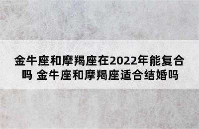 金牛座和摩羯座在2022年能复合吗 金牛座和摩羯座适合结婚吗